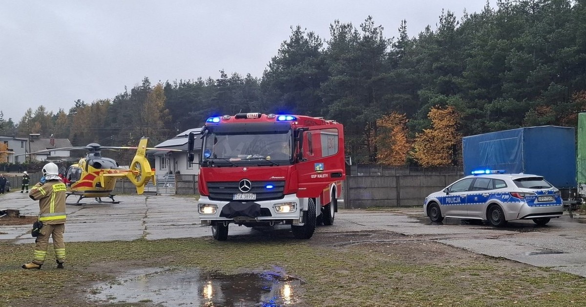 Nagle stracił równowagę. Dramat na budowie, lądował śmigłowiec LPR