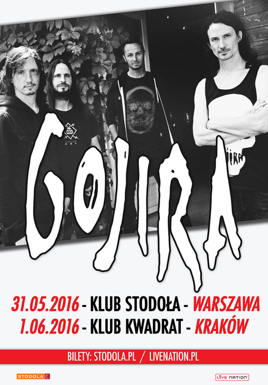 Plakat promujący koncerty Gojira w Polsce