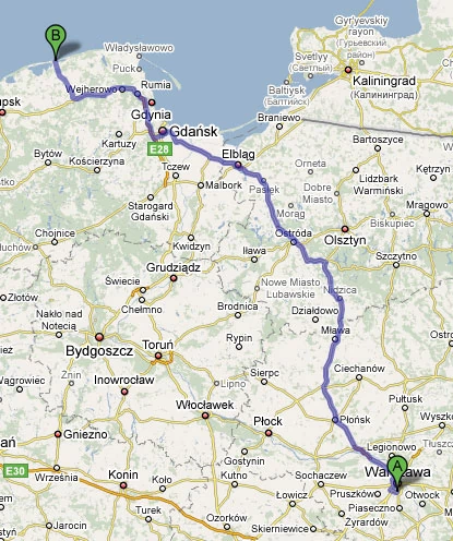 Modyfikacja trasy w Google Maps