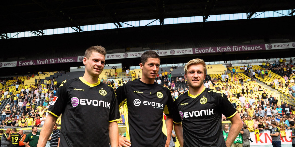 Łukasz Piszczek, Robert Lewandowski i Jakub Błaszczykowski tworzyli zgrane trio w Borussii Dortmund.