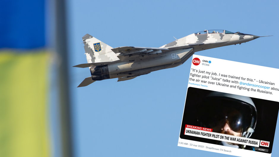 Ukraińscy piloci latają starymi myśliwcami, ale są lepiej wyszkoleni od Rosjan (fot. twitter.com/CNN)
