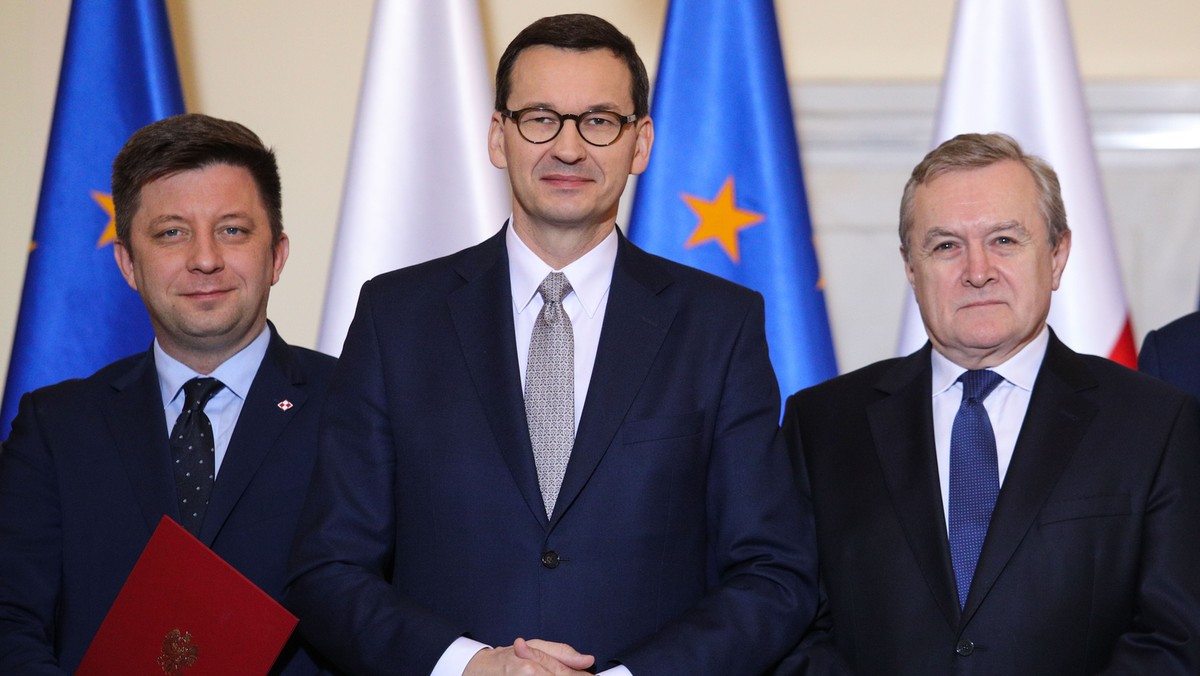 Michał Dworczyk, Mateusz Morawiecki i Piotr Gliński