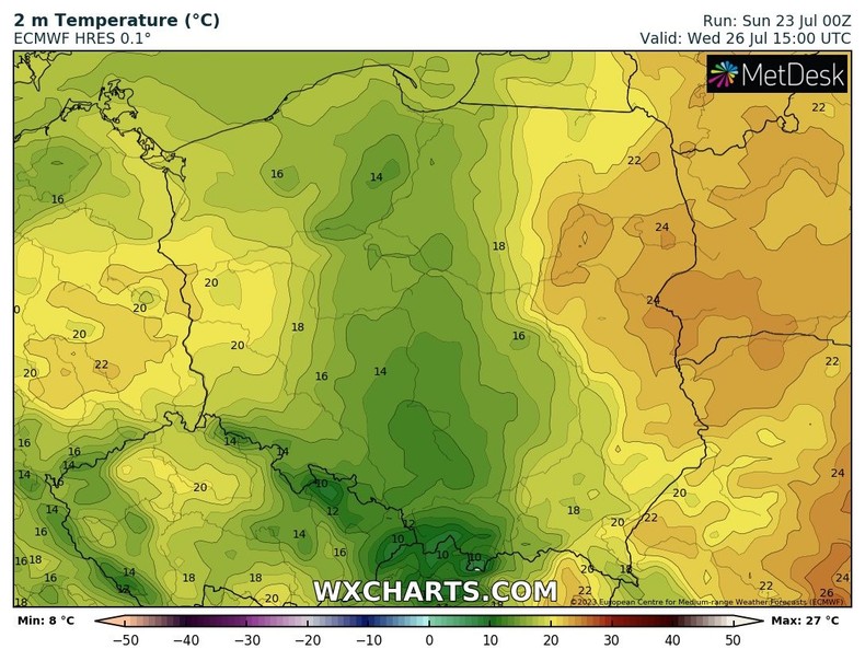 W środę pod deszczowymi chmurami temperatura miejscami nie przekroczy 15 st. C