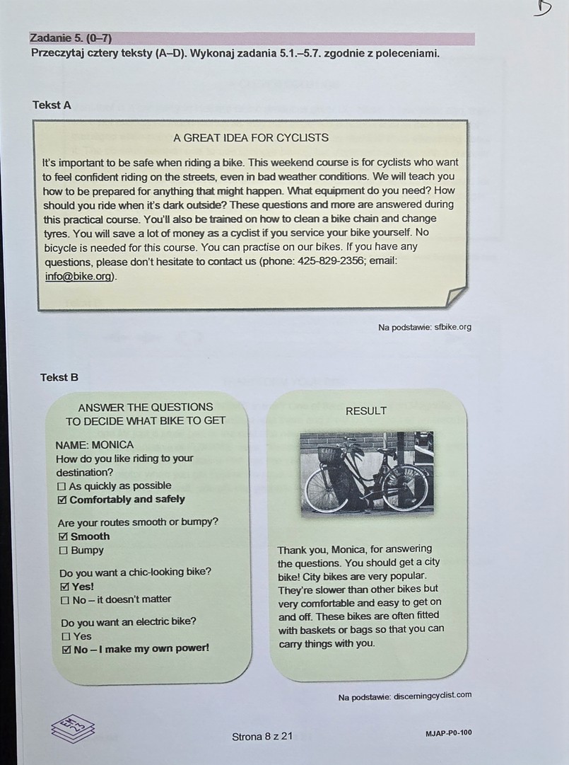 Matura 2024. Język angielski - poziom podstawowy [ARKUSZE CKE i ODPOWIEDZI]