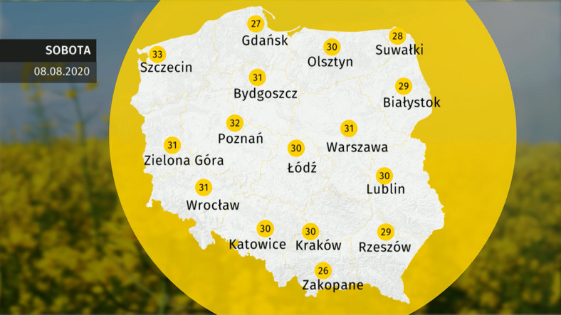 Prognoza pogody dla Polski (8 sierpnia) - Onet