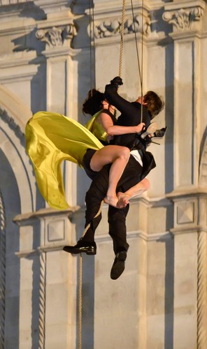 Rebecca Ferguson i Tom Cruise na planie 'Mission: Impossible 5'