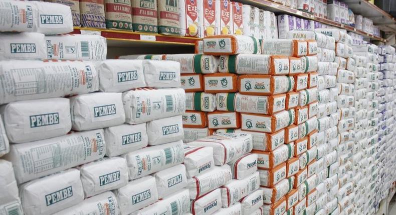 Unga packets on display in a supermarket