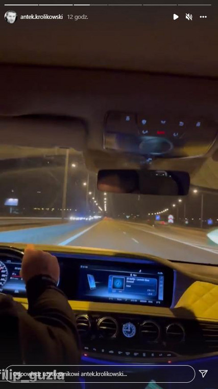 Antoni Królikowski pokazał na Instagramie nagranie z samochodu z utworem SB Maffija "Lawenda" w tle