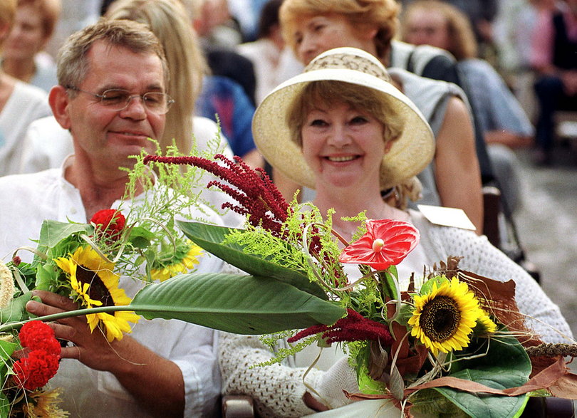 Ilona Kuśmierska (czyli Jadźka) i Jerzy Janeczek (czyli Witia) na Festiwalu Filmów Komediowych w Lubomierzu w 2002 r.