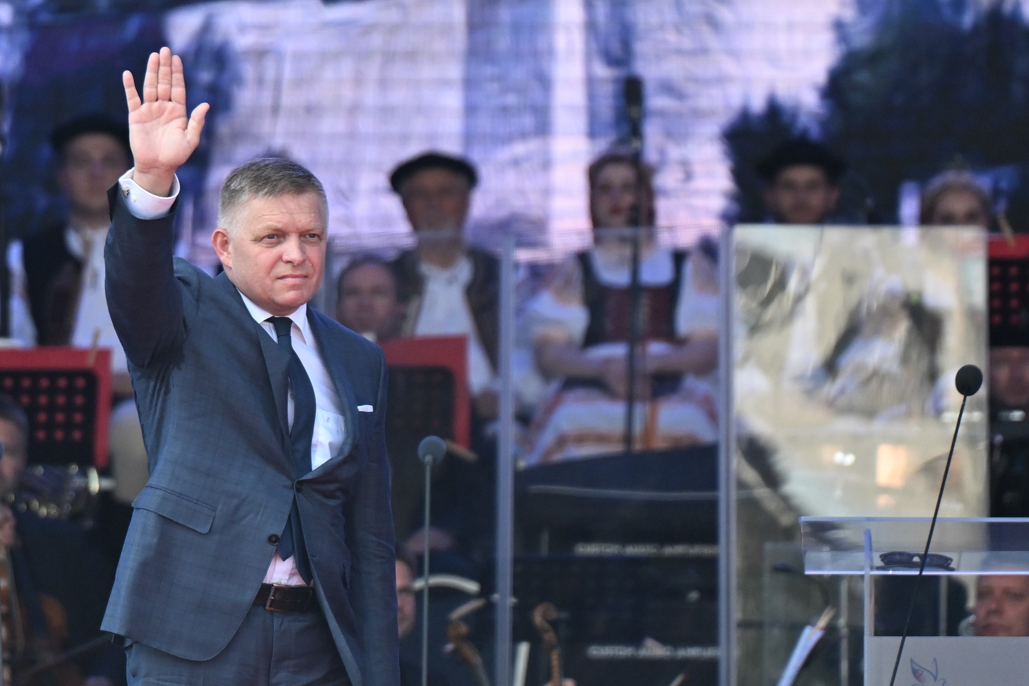 Predseda vlády SR Robert Fico na centrálnych oslavách 80. výročia Slovenského národného povstania (SNP).