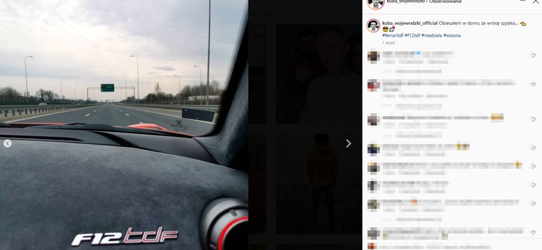 Kuba Wojewódzki pochwalił się prędkością Ferrari? Mamy komentarz KGP
