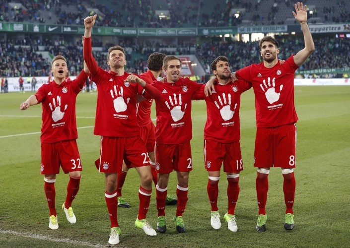 Tak Robert Lewandowski cieszył się z kolegami z Bayernu z kolejnego mistrzostwa Niemiec