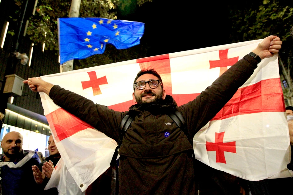 Protest pristalica opozicije uoči izbora u Gruziji 20. oktobra