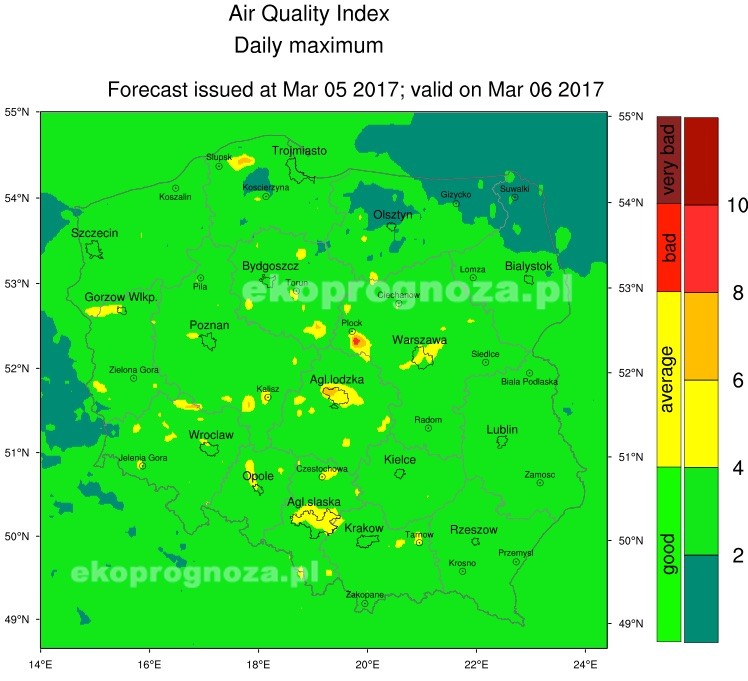 Ekoprognoza na 6 marca 2017