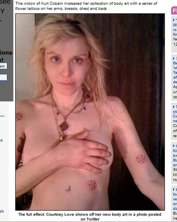 Courtney Love ma nowe tatuaże. Koszmar!
