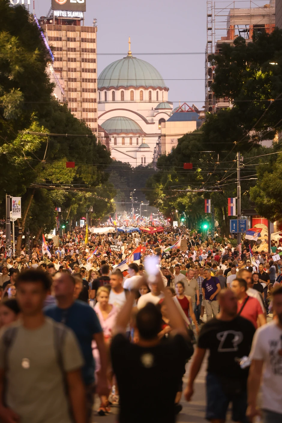 Protest studenata u blokadi na Slaviji 28. juna