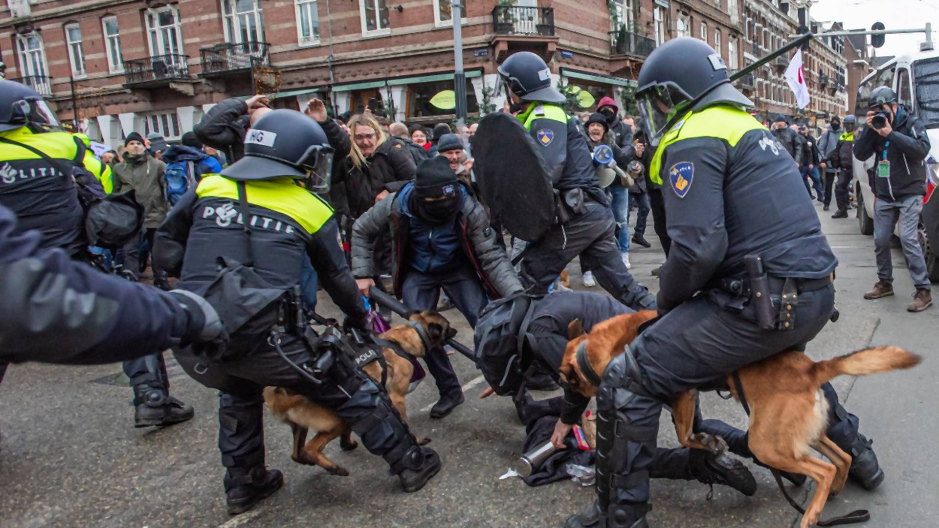 Biju naši, ali biju i njihovi - jezivi snimci na kojima holandska policija pušta pse na protivnike kovid mera