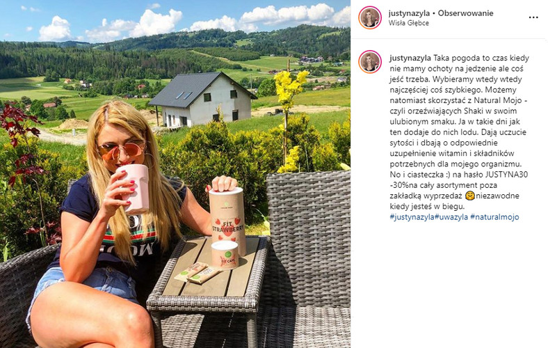 Justyna Żyła na Instagramie