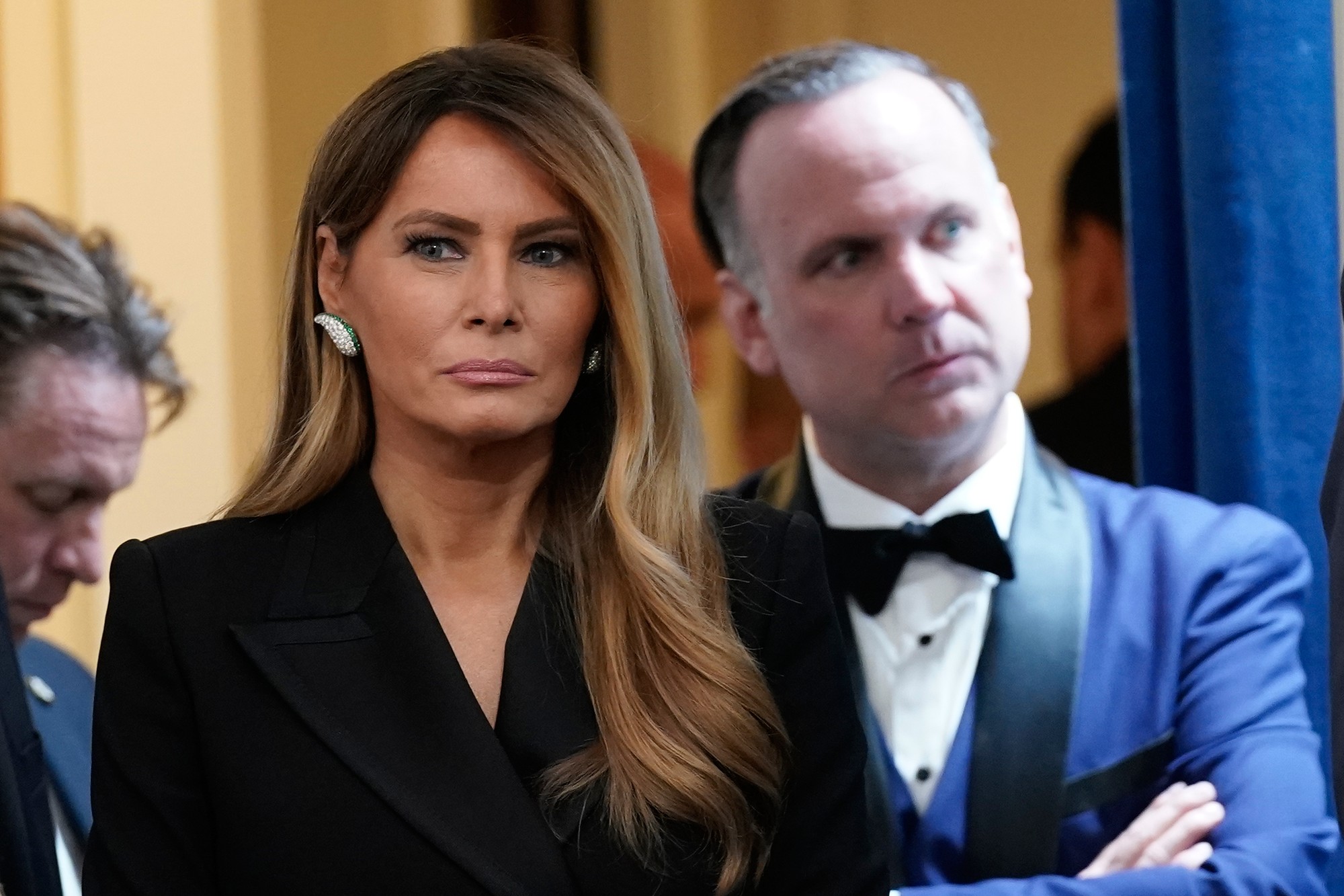 Prvá dáma Melania Trumpová a zástupca šéfa kancelárie Bieleho domu Dan Scavino.