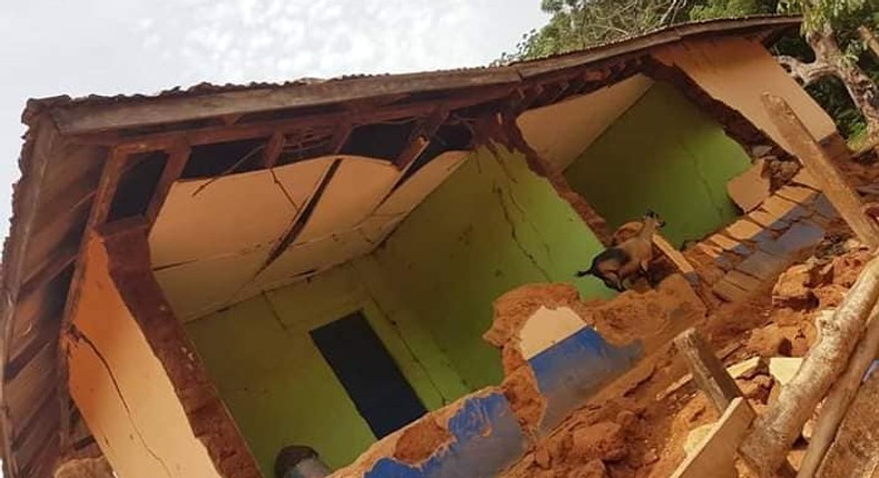 Aboaso police station at Fanteakwa in tatters