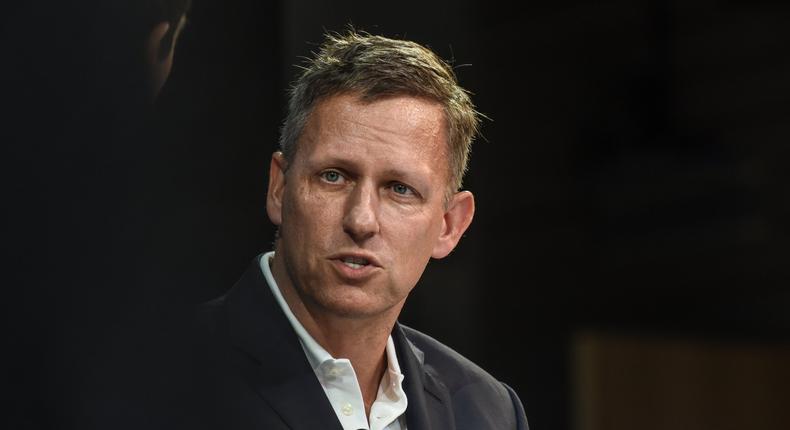 NEW YORK, NY - NOVEMBER 01: Peter Thiel, Partner, Founders Fund, speaks at the New York Times DealBook conference on November 1, 2018 in New York City.