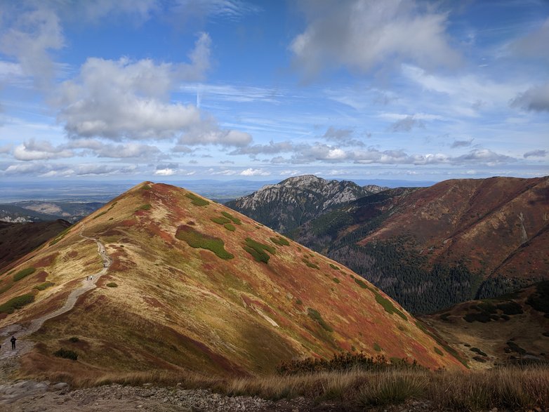 Tatry Zachodnie. Widoki z podejścia na Kończysty Wierch. 