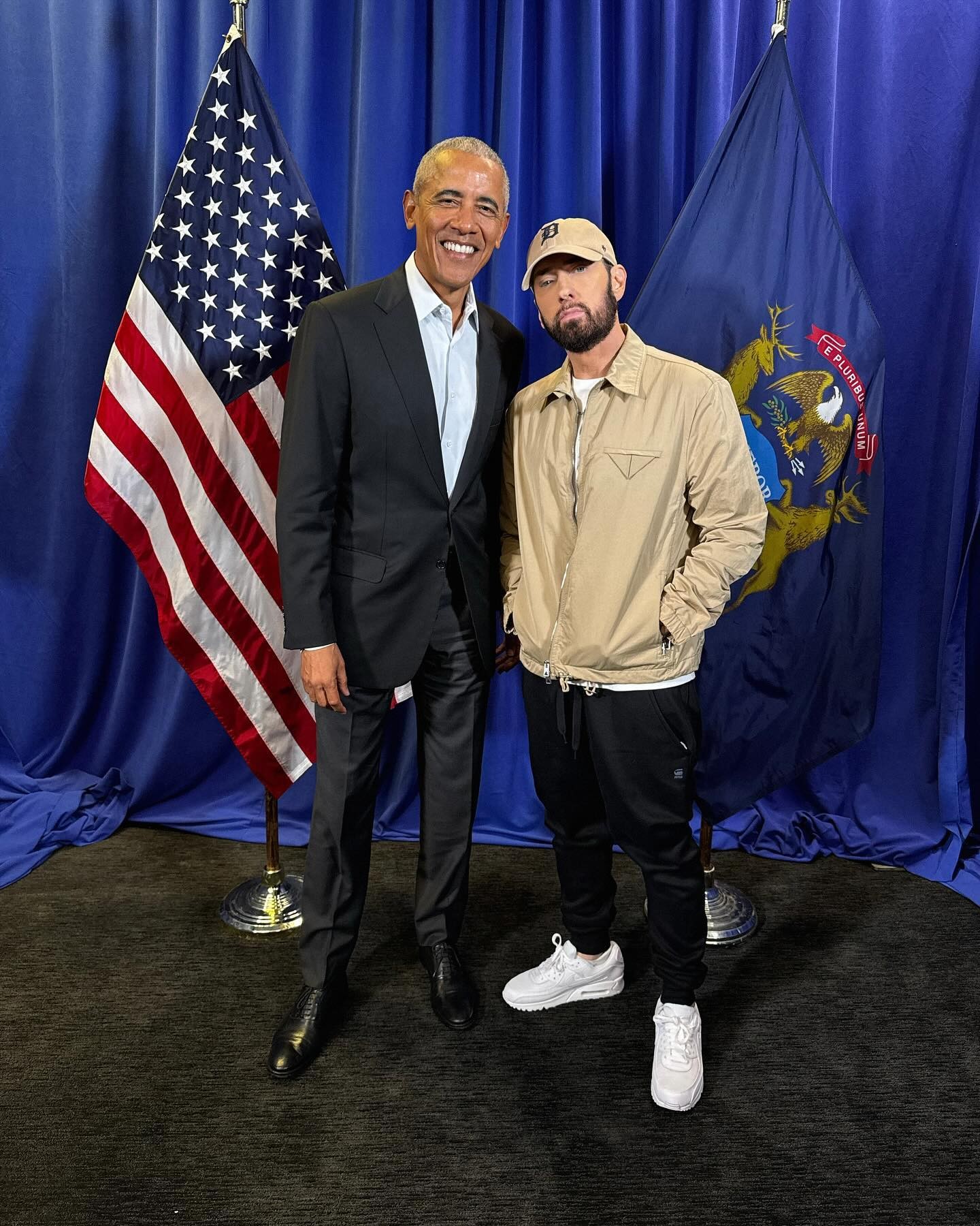 Bývalý prezident Barack Obama a raper Eminem.