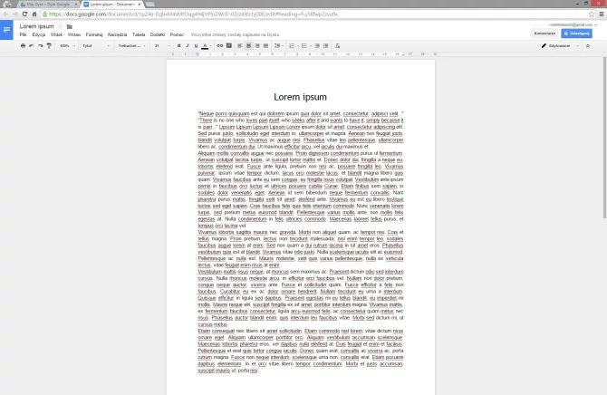 Google Docs - edycja i tworzenie dokumentów w przeglądarce internetowej