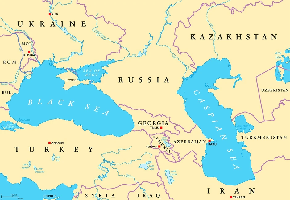 Kaspijsko more na mapi