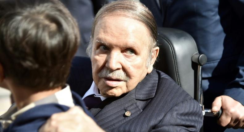 Algerian President Abdelaziz Bouteflika is seen while voting at a polling station Algiers during local elections, in this file picture taken on November 23, 2017