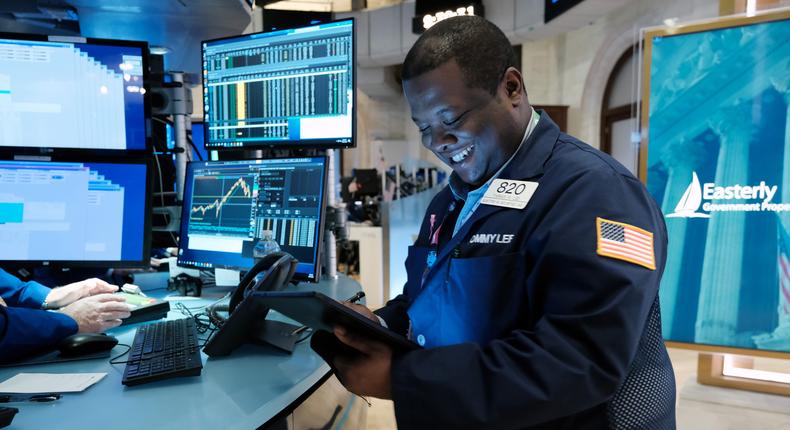 Traders work on the floor of the New York Stock Exchange (NYSE) on October 27, 2022 in New York City.Spencer Platt/Getty Images