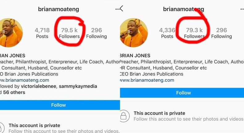 Brian Amoateng’s Instagram followers drop following social media gaffe