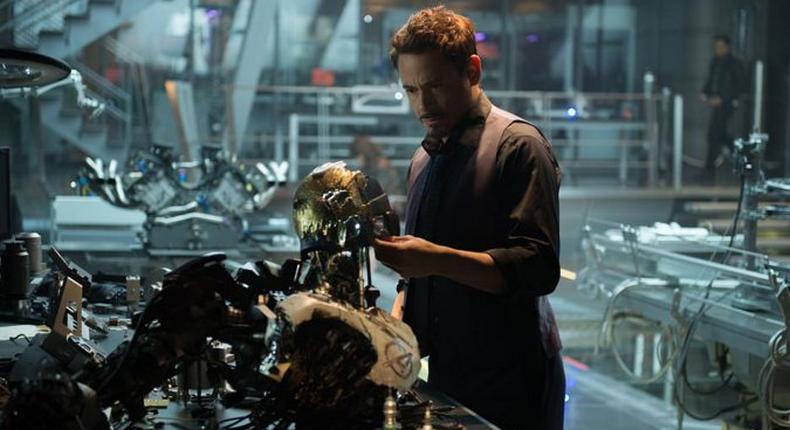 The Avengers: Age of Ultron star, Robert Downey Jr. in one of the scenes from the movie