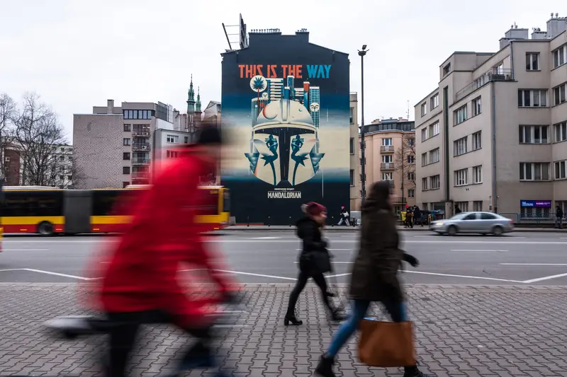 Mural promujący serial &quot;Mandalorian&quot;