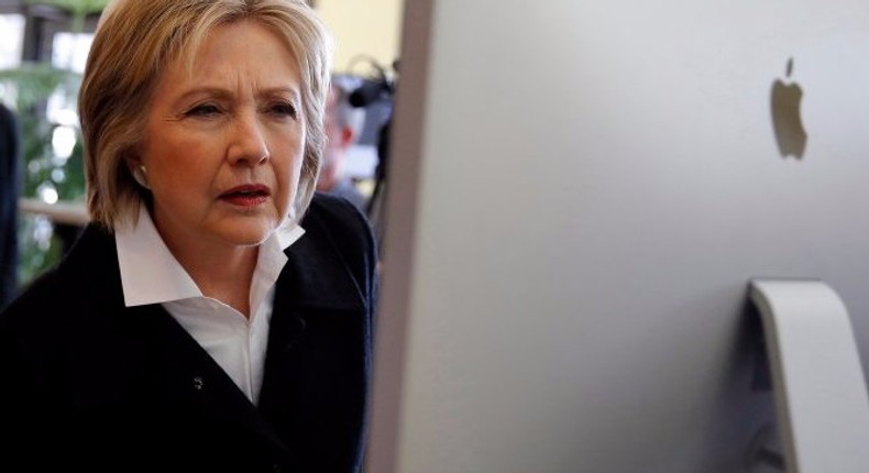 Hillary Clinton uses a Mac computer.