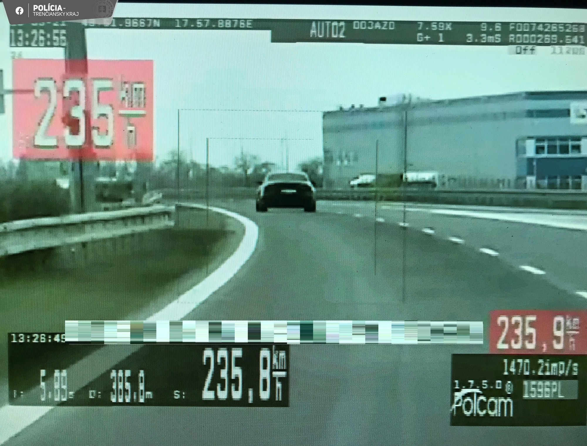 Na diaľnici D1 smerom od Trenčína na Bratislavu jazdil rýchlosťou 235 km/h.