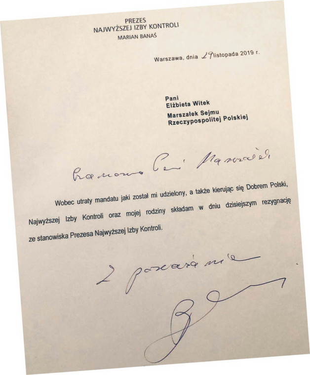 Rezygnacja, której nie przyjęła marszałek Sejmu