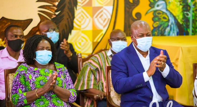 NDC presidential candidate John Mahama and running mate Prof. Naana Jane Opoku-Agyeman