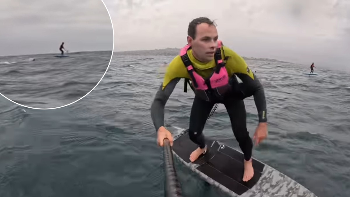Przerażające nagranie. Rekin ruszył w pościg za surferem. 