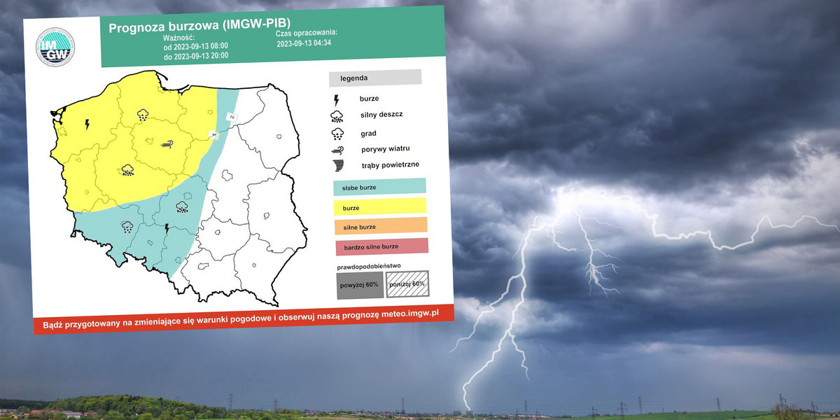 IMGW przestrzega przed deszczem i burzami. Temperatura zaskakująca.