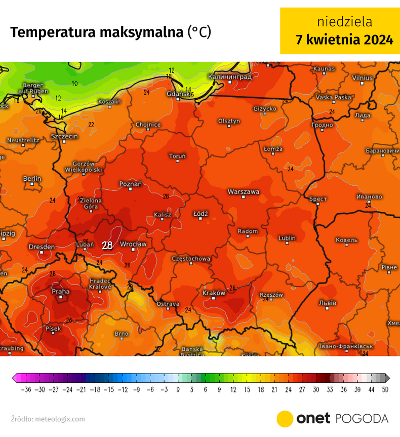 W niedzielę na Dolnym Śląsku temperatura może sięgnąć prawie 30 st. C!