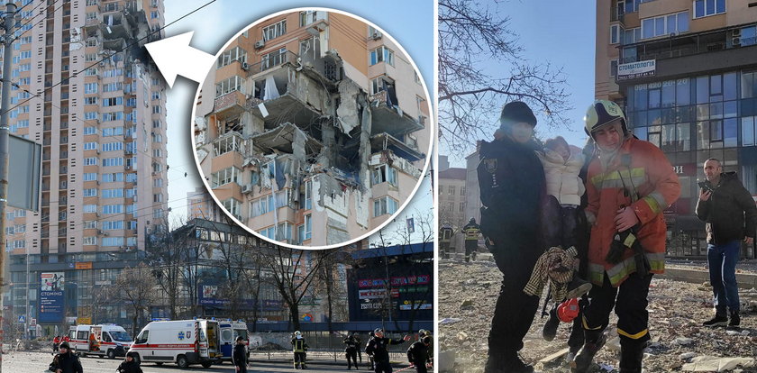 Rosyjska rakieta uderzyła w blok w Kijowie. "Tam, gdzie był pokój dziecięcy, została dziura"