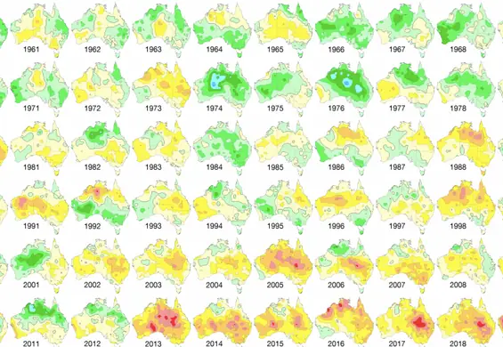 Australia "czerwienieje" w oczach. Ta grafika pokazuje anomalie temperatur w ciągu 110 lat