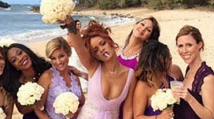 Kínos! Rihanna túlöltözte a menyasszonyt az esküvőn 