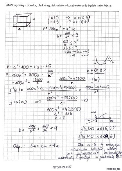 Zadanie 15 na egzaminie maturalnym z matematyki - poziom rozszerzony