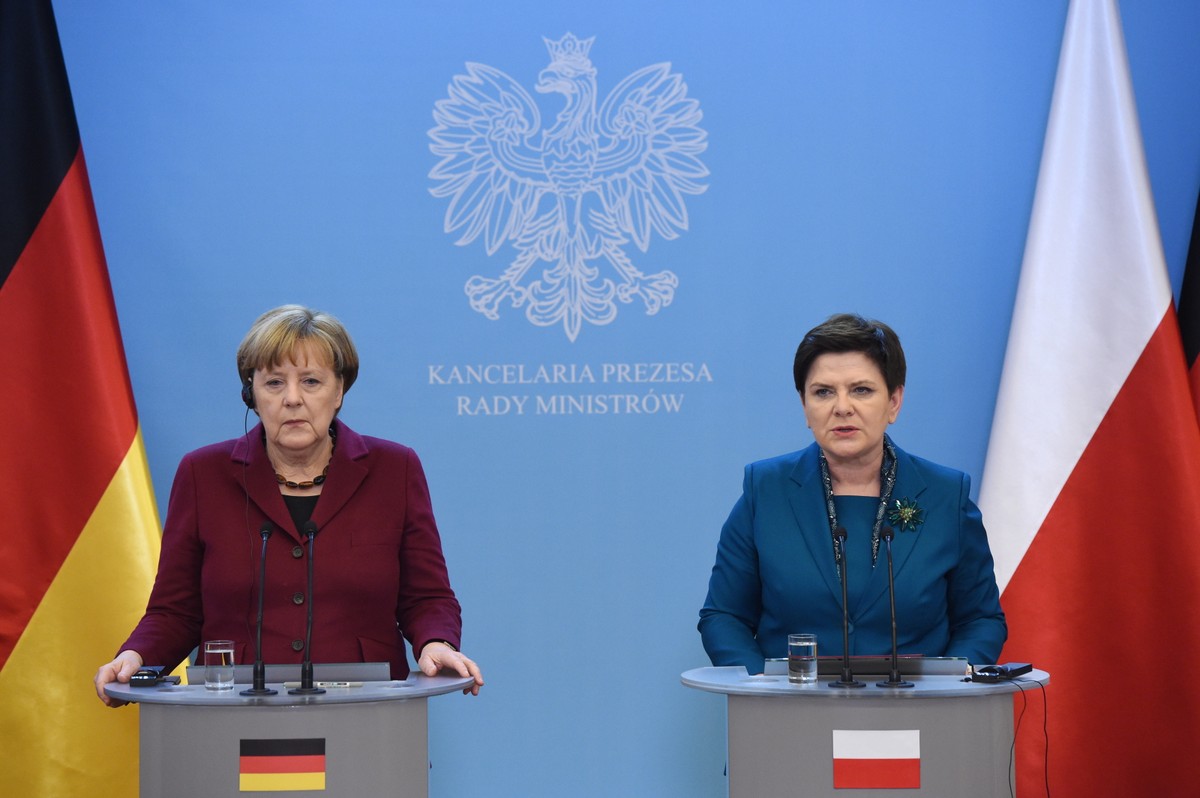 Kanclerz Niemiec Angela Merkel i Premier RP Beata Szydło , PAP/Radek Pietruszka