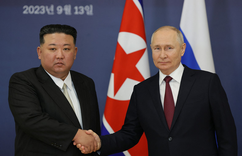 Północnokoreański dyktator Kim Dzong Un i prezydent Rosji Władimir Putin