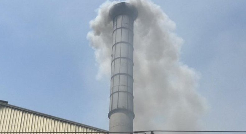 Chimney of a steel factory