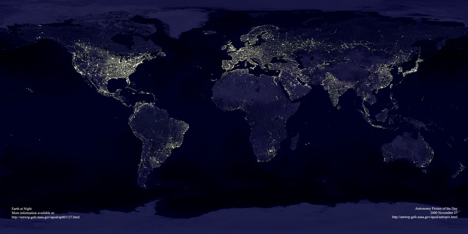 Tak wygląda Ziemia nocą
