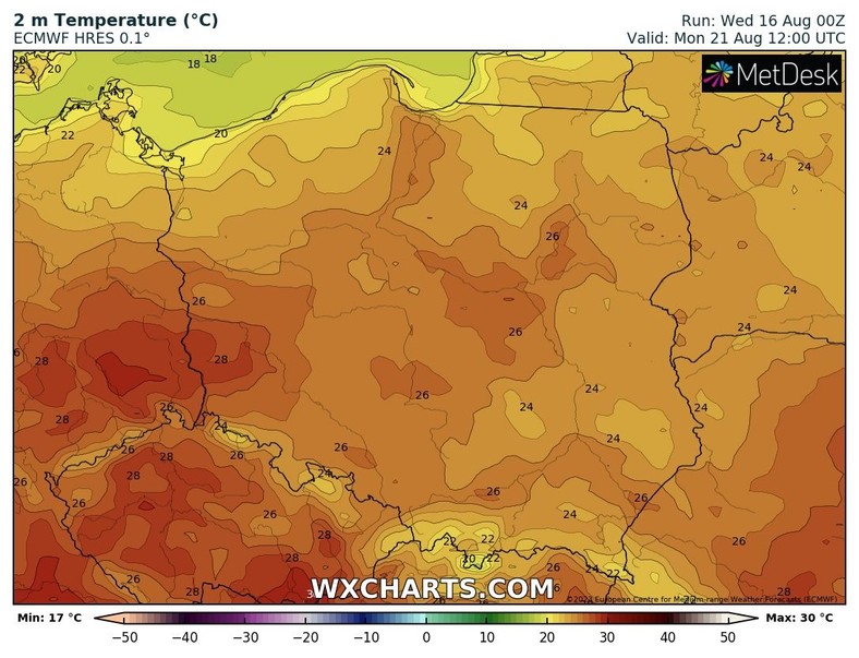 Nieznacznego ochłodzenie spodziewamy się najwcześniej po niedzieli